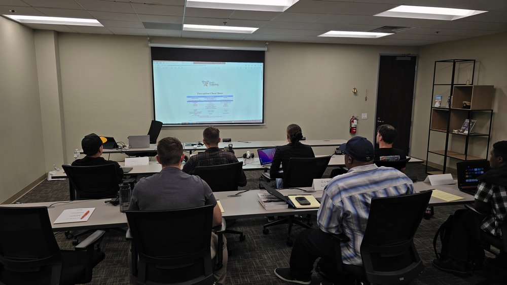 Students training in a DoD Training Center San Diego cybersecurity certification class