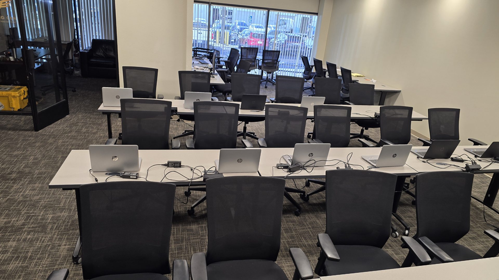 Laptop training stations for a DoD Training Center class
